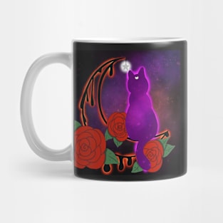 Drippy Moon Cat Tattoo Design (Dark version) Mug